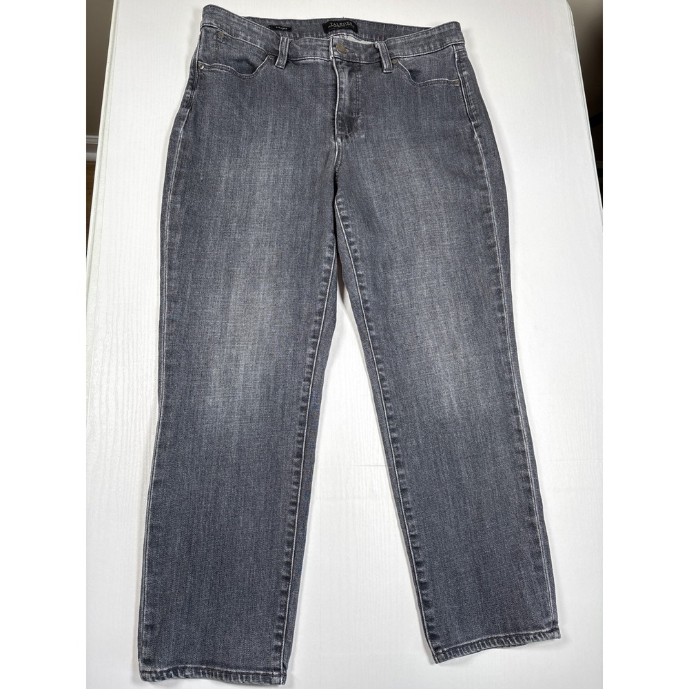 Talbots Slim Ankle Curvy Jeans Womens 12P Gray Flawless Five-Pocket Petite Denim
